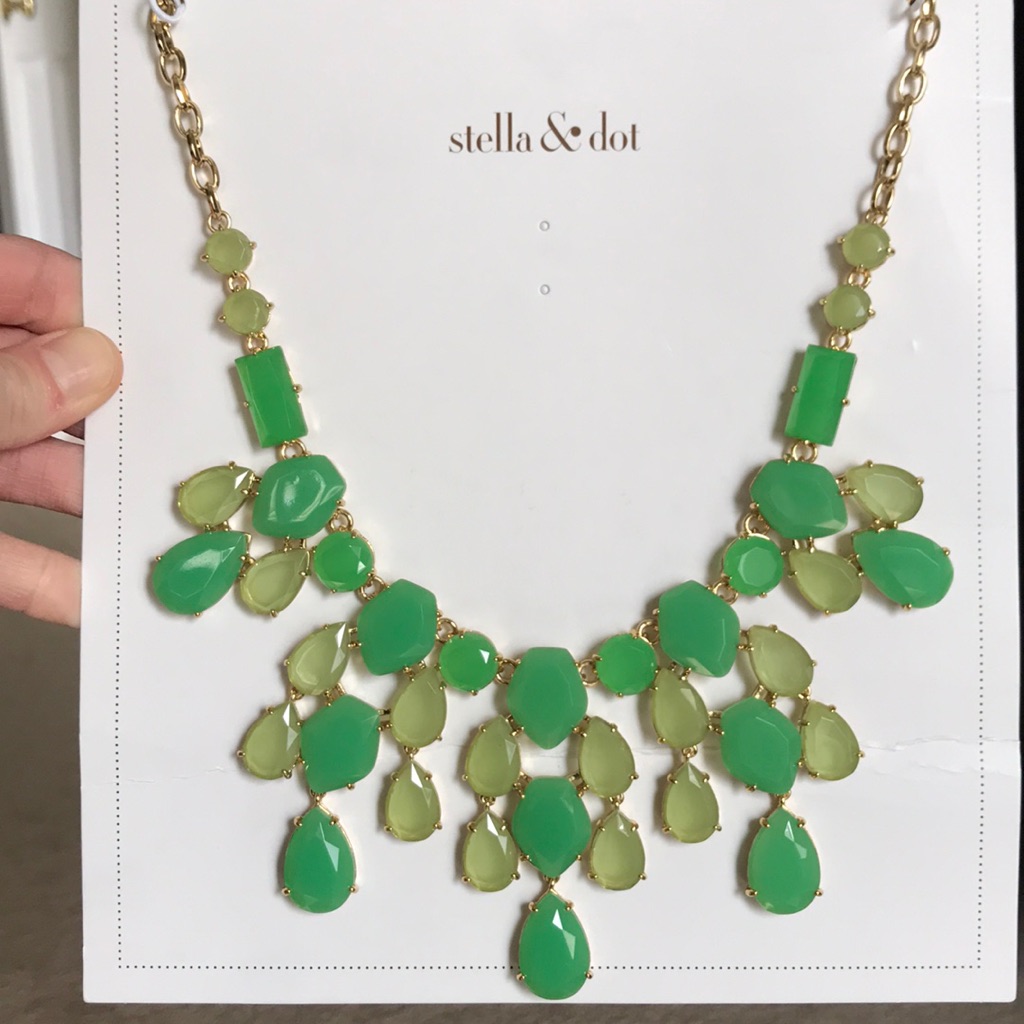 Stella And Dot Linden Green Stone Necklace